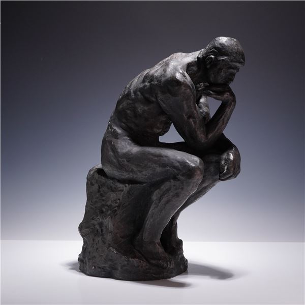 After Auguste Rodin, The Thinker, a Metal Figure