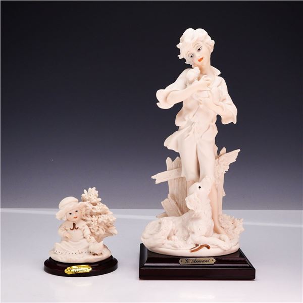 2pc Giuseppe Armani Florence Sculture d'Arte Matte White Porcelain Figurines