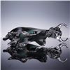 Image 3 : Murano-Style Hand-Blown Sommerso Art Glass Bull Sculpture