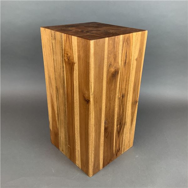 Modernist Multifaceted Solid Wood Block Table