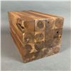 Image 3 : Modernist Multifaceted Solid Wood Block Table