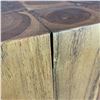 Image 4 : Modernist Multifaceted Solid Wood Block Table