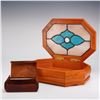Image 2 : Two Wooden Lidded Boxes