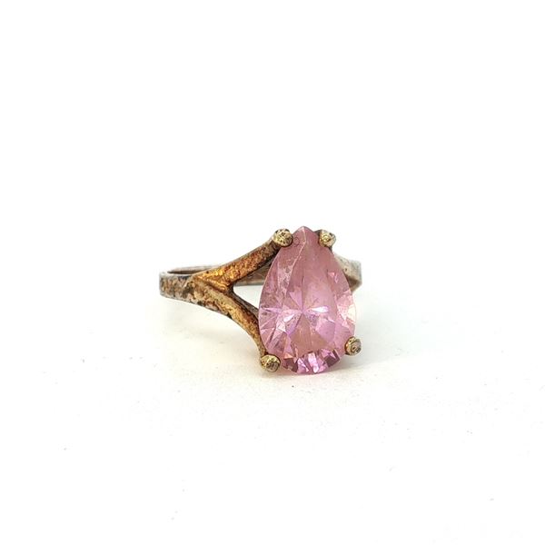 10K Gold Ring with Pink Gemstone