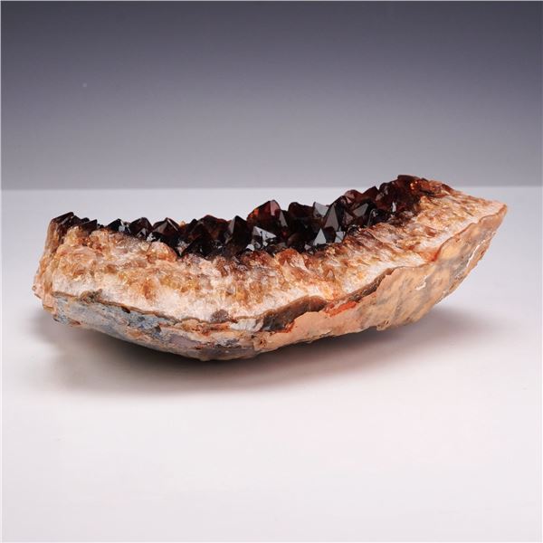 Citrine Quartz Crystal Cluster Geode Specimen