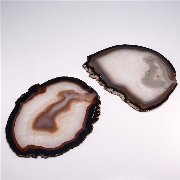 2pc Brazilian Banded Agate Slices