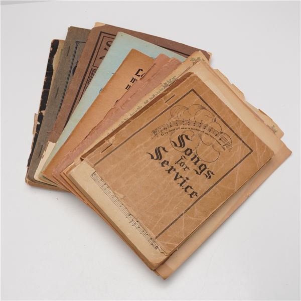 10pc Antique Softcover Hymn and Song Books