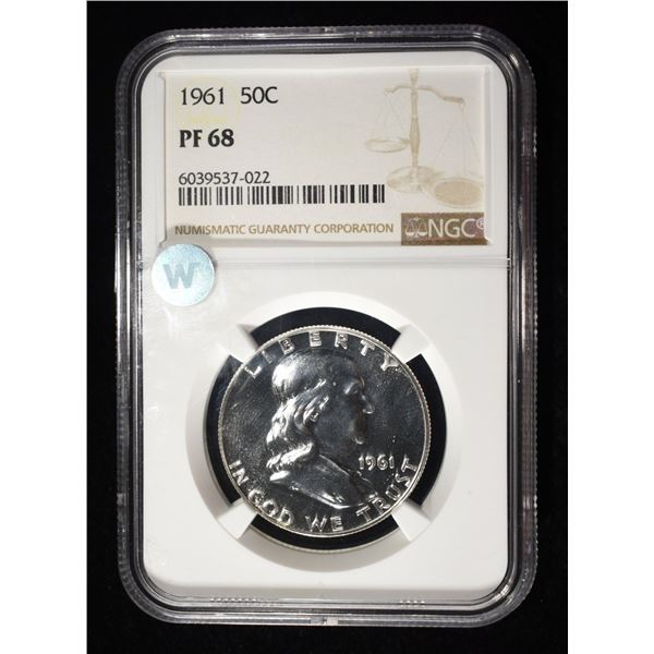 1961 FRANKLIN HALF DOLLAR NGC PF68