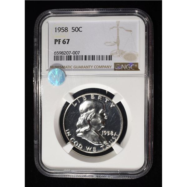 1958 FRANKLIN HALF DOLLAR NGC PF67