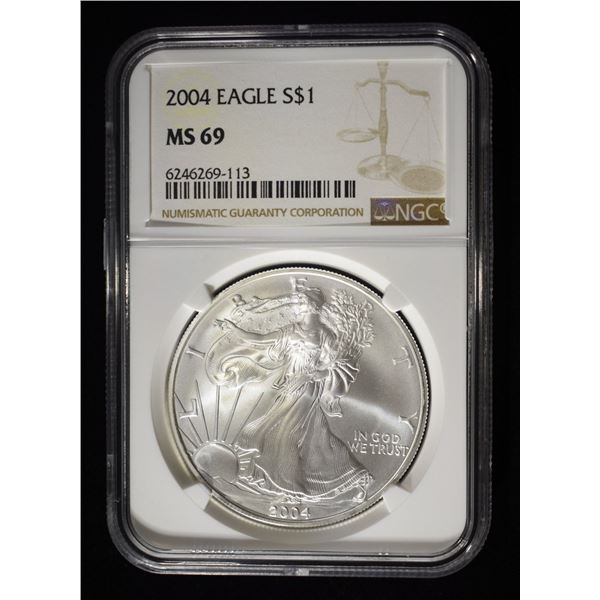 2004 AMERICAN SILVER EAGLE NGC MS69