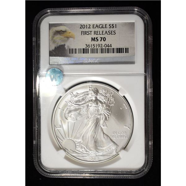 2012 AMERICAN SILVER EAGLE NC MS70
