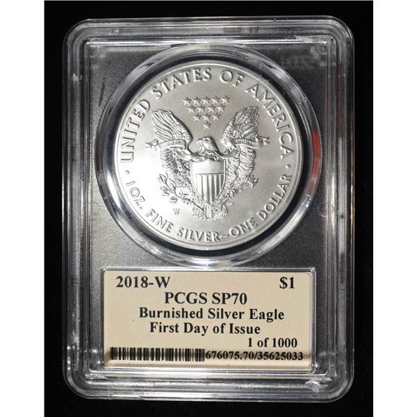 2018-W AMERICAN SILVER EAGLE  PCGS SP70