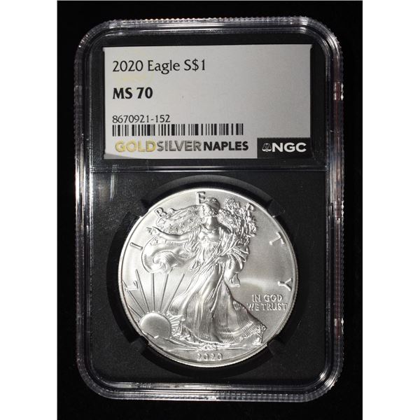 2020 AMERICAN SILVER EAGLE NGC MS70