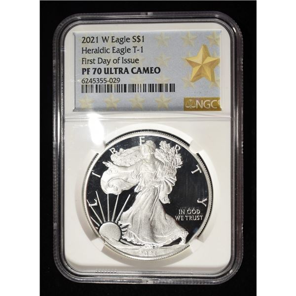 2021-W AMERICAN SILVER EAGLE NGC PF70 ULTRA CAMEO