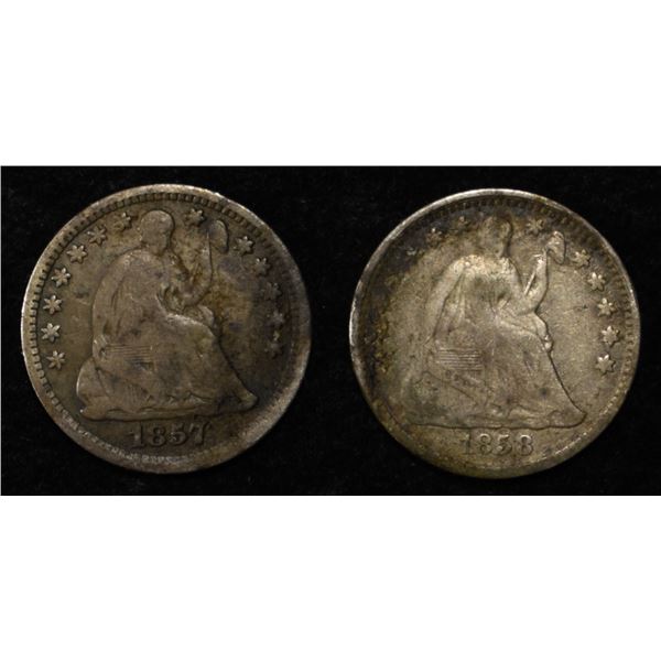 1858 & 1857 SEATED LIBERTY HALF DIMES