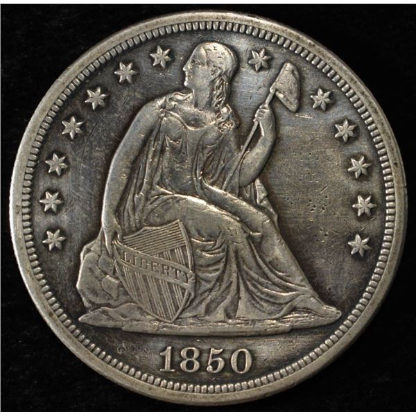 1850-O SEATED LIBERTY DOLLAR AU