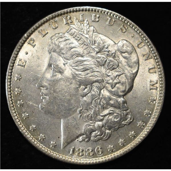 1886 MORGAN DOLLAR AU