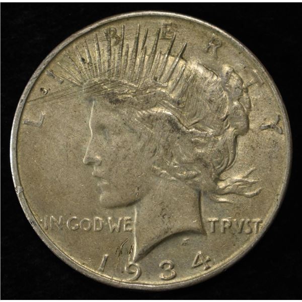 1934-D PEACE DOLLAR XF SCRATCHES