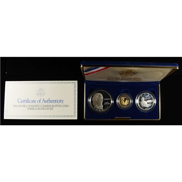 1993 MADISON BILL OF RIGHTS 3 COIN PROOF SET