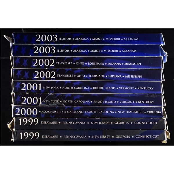 (2) 1999, 2001-2003 & (1) 2000 QUARTERS PROOF SETS
