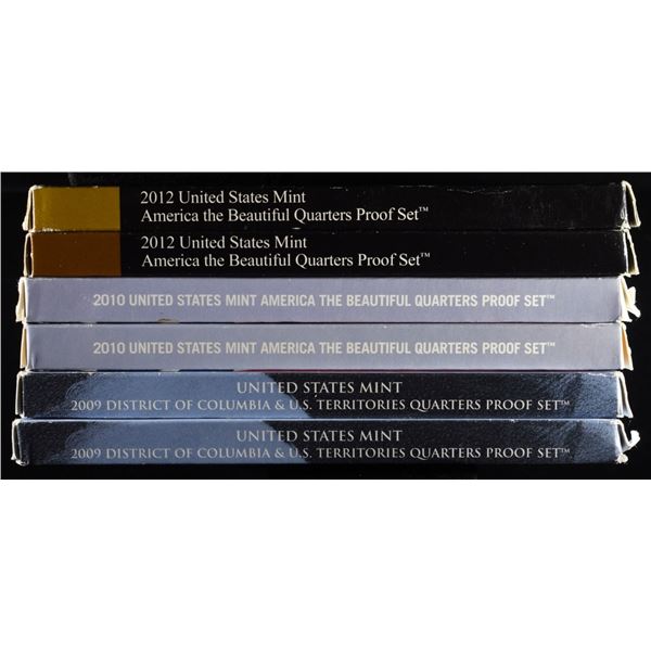 (2) 2009, 2010 & 2012 QUARTERS PROOF SETS