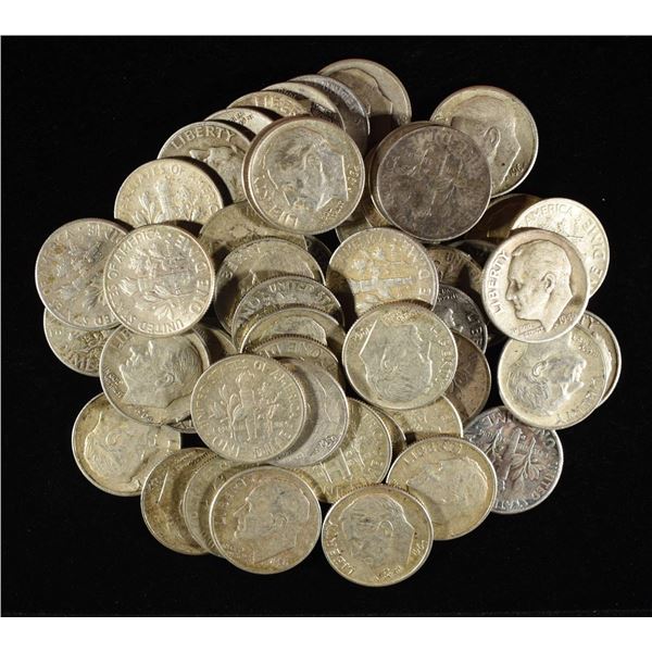 (50) 90% SILVER ROOSEVELT DIMES