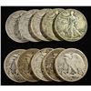 Image 1 : (10) 90% SILVER WALKING LIBERTY HALF DOLLARS