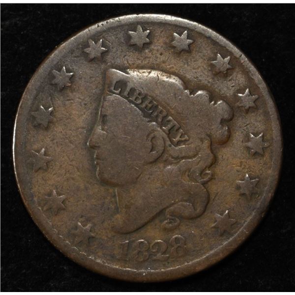 1828 CORONET HEAD CENT