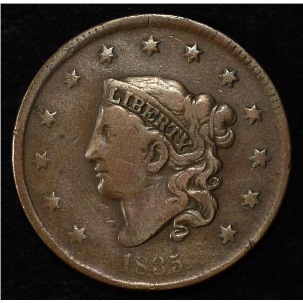 1835 CORONET HEAD CENT