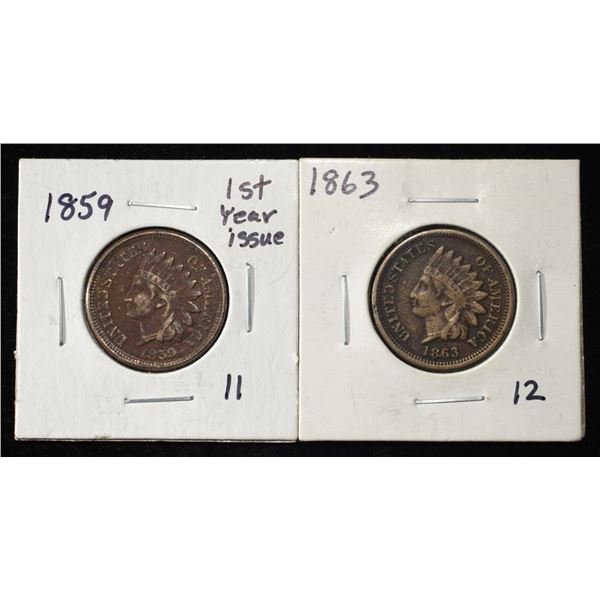 1859 & 1863 INDIAN CENTS