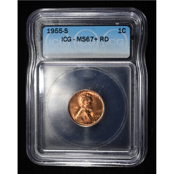 1955-S WHEAT CENT ICG MS67