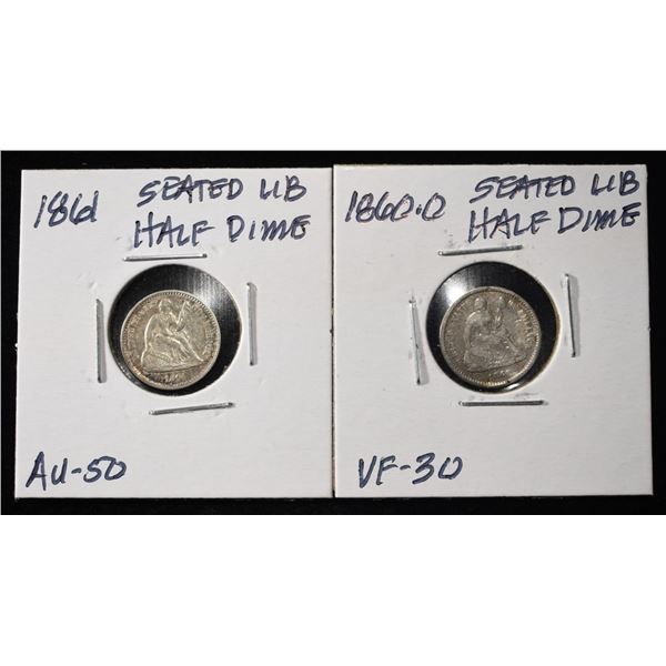 1860-O & 1861 SEATED LIBERTY HALF DIME