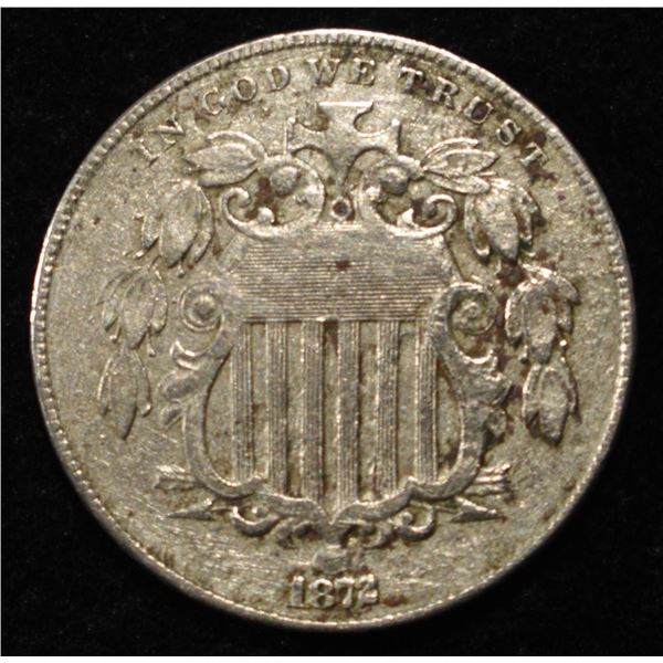 1872 SHIELD NO-RAYS NICKEL