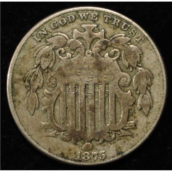 1875 SHIELD NO-RAYS NICKEL