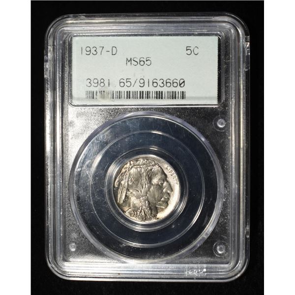 1937-D BUFFALO NICKEL PCGS MS65