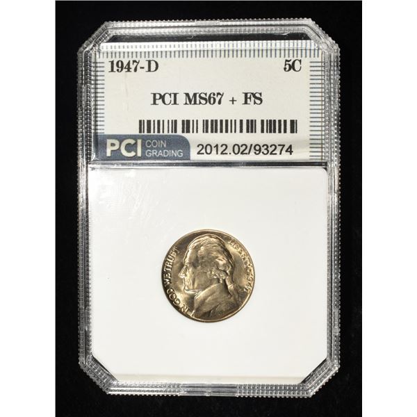 1947-D JEFFERSON NICKEL PCI SUPERB GEM BU FS