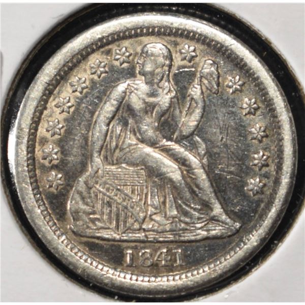 1841-O SEATED LIBERTY DIME AU