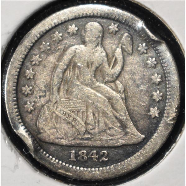 1842-O SEATED LIBERTY DIME