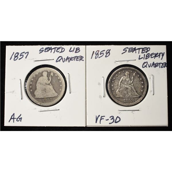1858 & 1857 LIBERTY SEATED QUARTERS