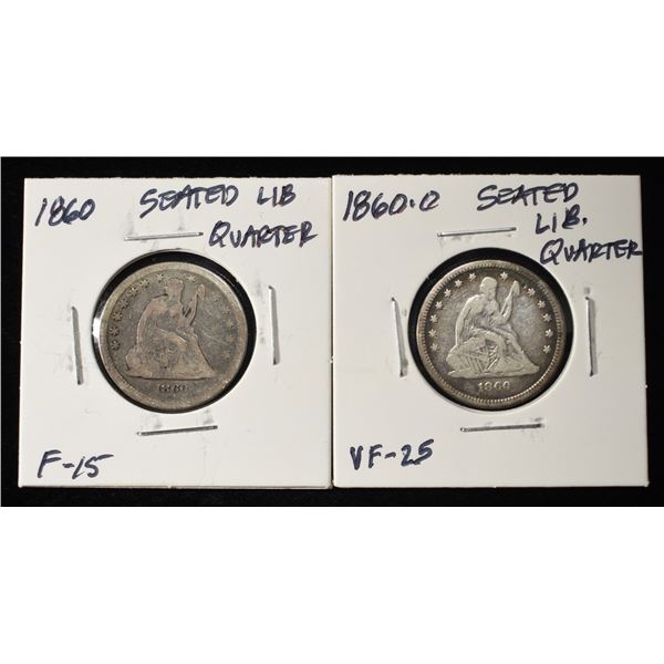 1860-P&O SEATED LIBERTY QUARTERS