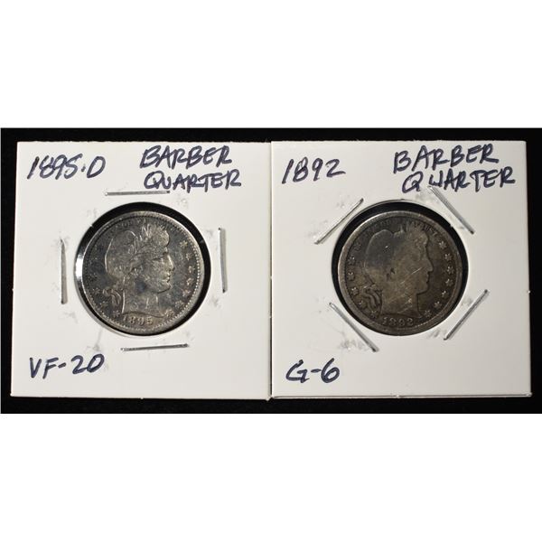 1892 & 1895-O BARBER QUARTERS