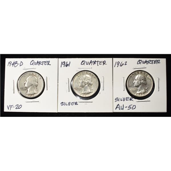 1961, 62 & 48-D WASHINGTON QUARTERS
