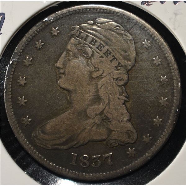 1837 CAPPED BUST HALF DOLLAR