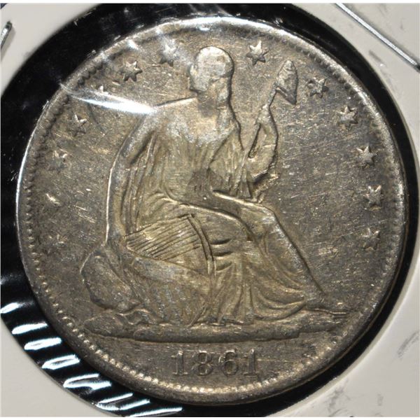 1861-S SEATED LIBERTY HALF DOLLAR