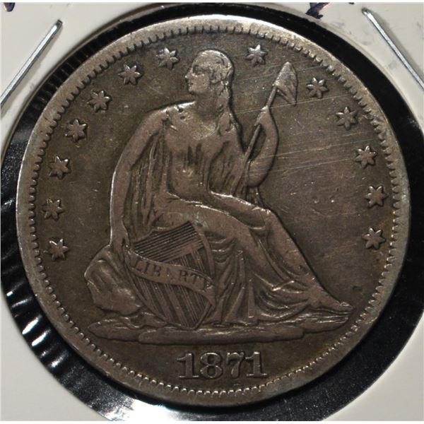 1871-S SEATED LIBERTY HALF DOLLAR