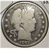 Image 1 : 1892 BARBER HALF DOLLAR