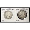 Image 1 : 1904 & 1907 BARBER HALF DOLLARS