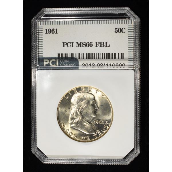 1961 FRANKLIN 50C PCI SUPERB GEM BU FBL
