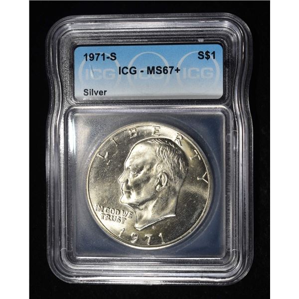 1971-S SILVER EISENHOWER DOLLAR ICG MS67+