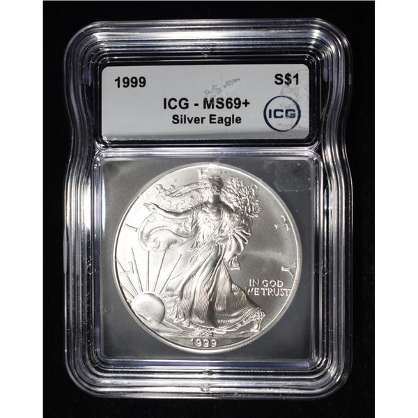 1999 AMERICAN SILVER EAGLE ICG MS69+